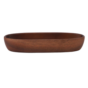 Bol à salade en bois naturel forme bateau – Saladier multifonction pour fruits, pain et desserts
