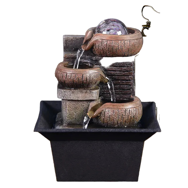 Fontaine d’eau de bureau décorative – Kit cascade de table en résine pour relaxation et ambiance zen