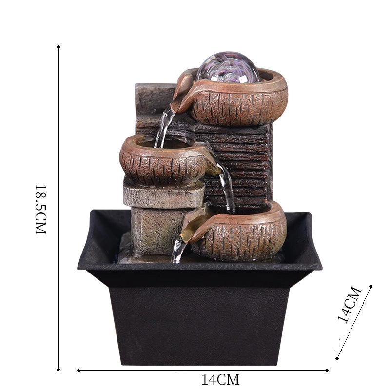 Fontaine d’eau de bureau décorative – Kit cascade de table en résine pour relaxation et ambiance zen