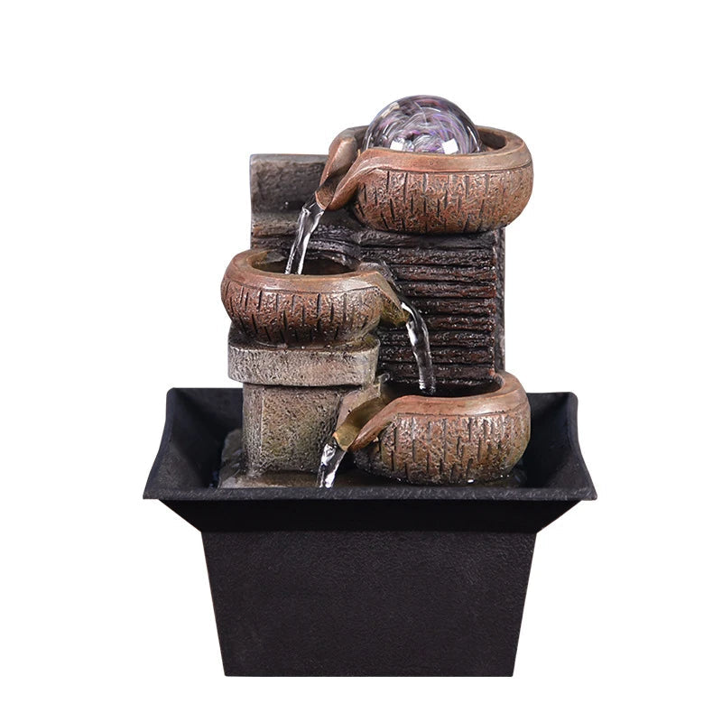 Fontaine d’eau de bureau décorative – Kit cascade de table en résine pour relaxation et ambiance zen