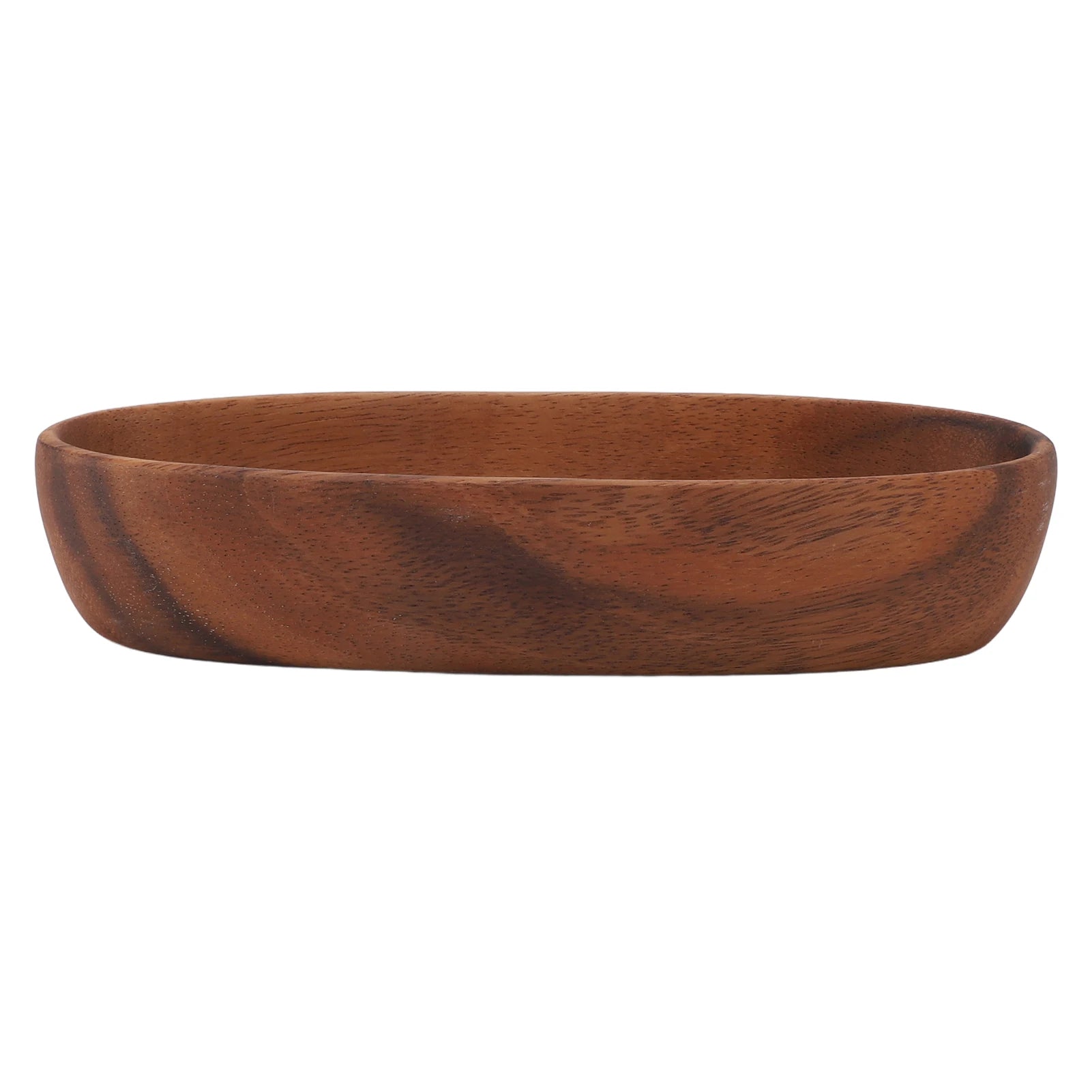 Bol à salade en bois naturel forme bateau – Saladier multifonction pour fruits, pain et desserts