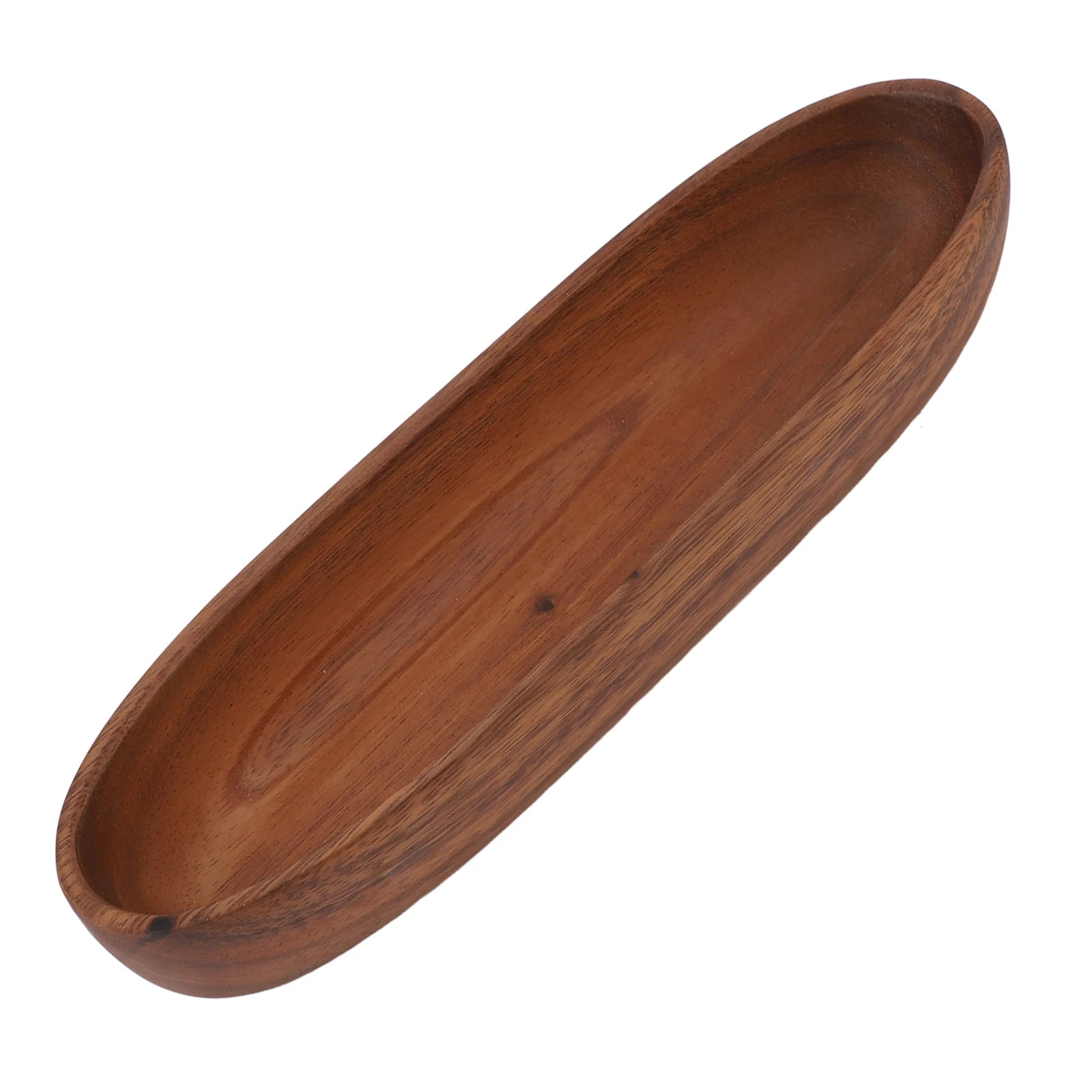 Bol à salade en bois naturel forme bateau – Saladier multifonction pour fruits, pain et desserts