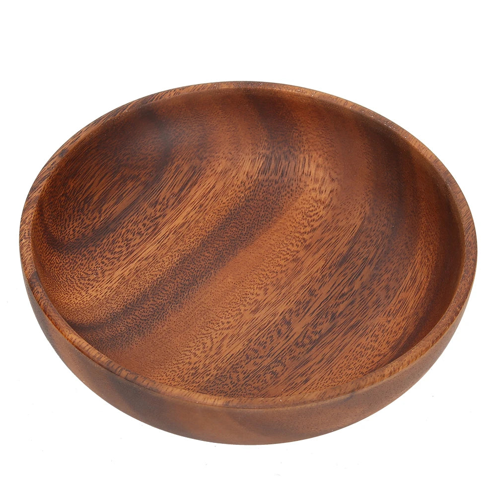 Bol à collation en bois naturel – Plat de service pour fruits, salades et soupes
